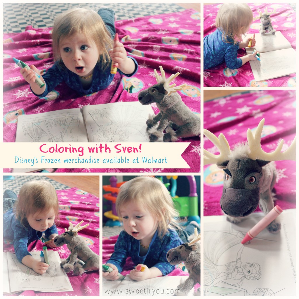 Coloring with Sven the Reindeer from Frozen! Merchandise available at walmart #Disney #FrozenFun #shop #cbias