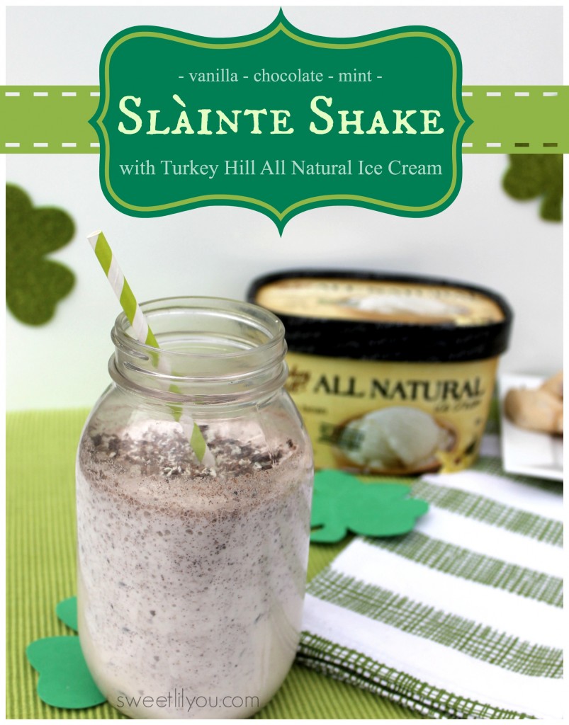 Slainte Shake Using Turkey Hill All Natural #IceCream! Mint Chocolate and Vanilla #TRKAmbassador #StPatricksDay #dessert