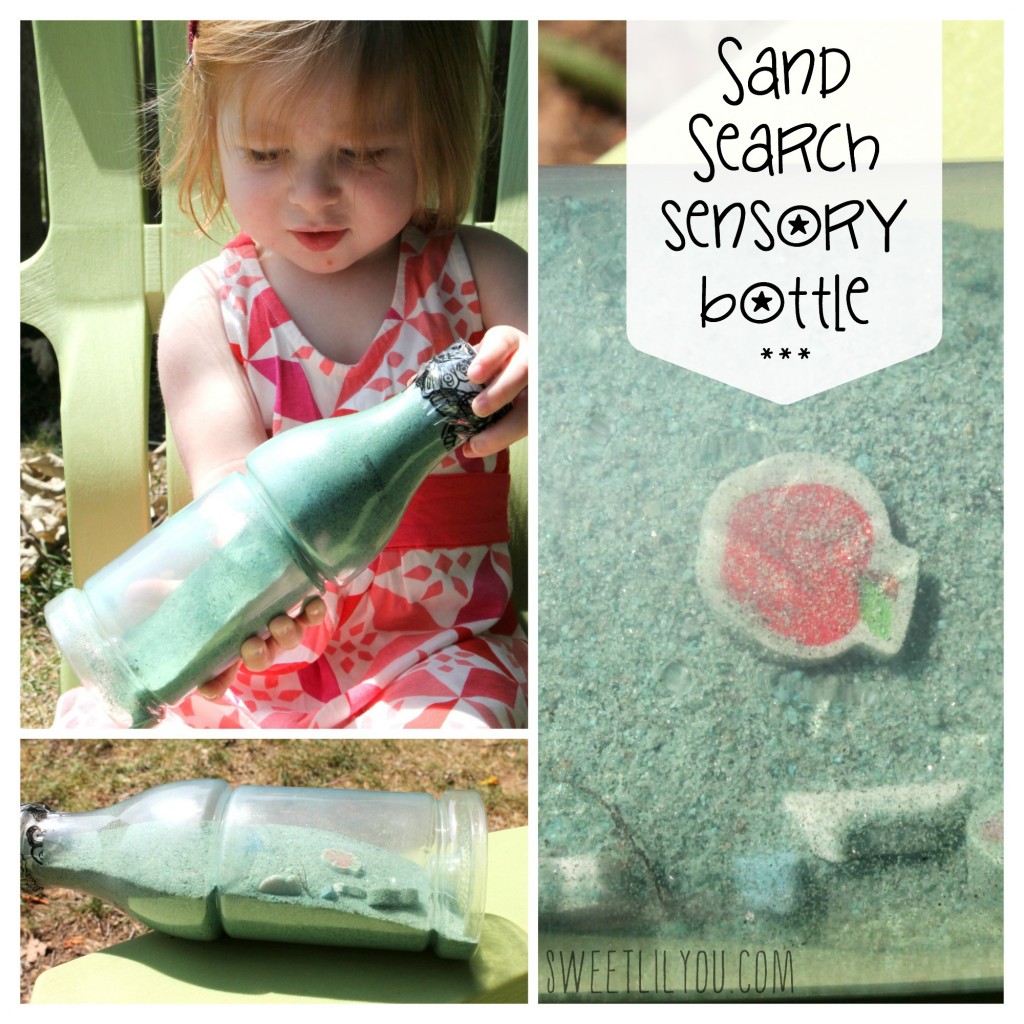 Sand Search Sensory Bottles for Toddlers via sweetlilyou.com