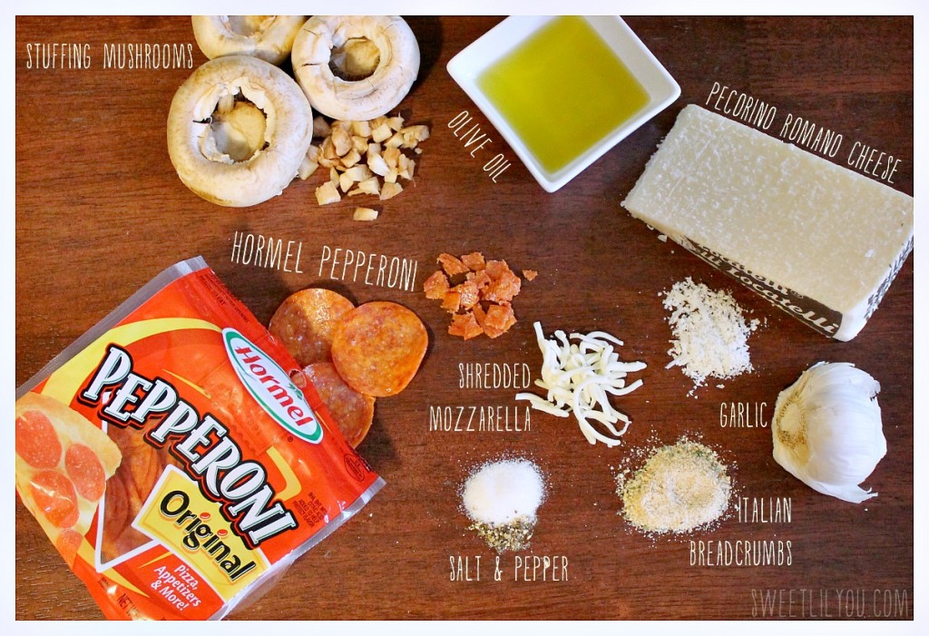 Pepperoni Stuffed Mushrooms - Ingredients #PepItUp #ad