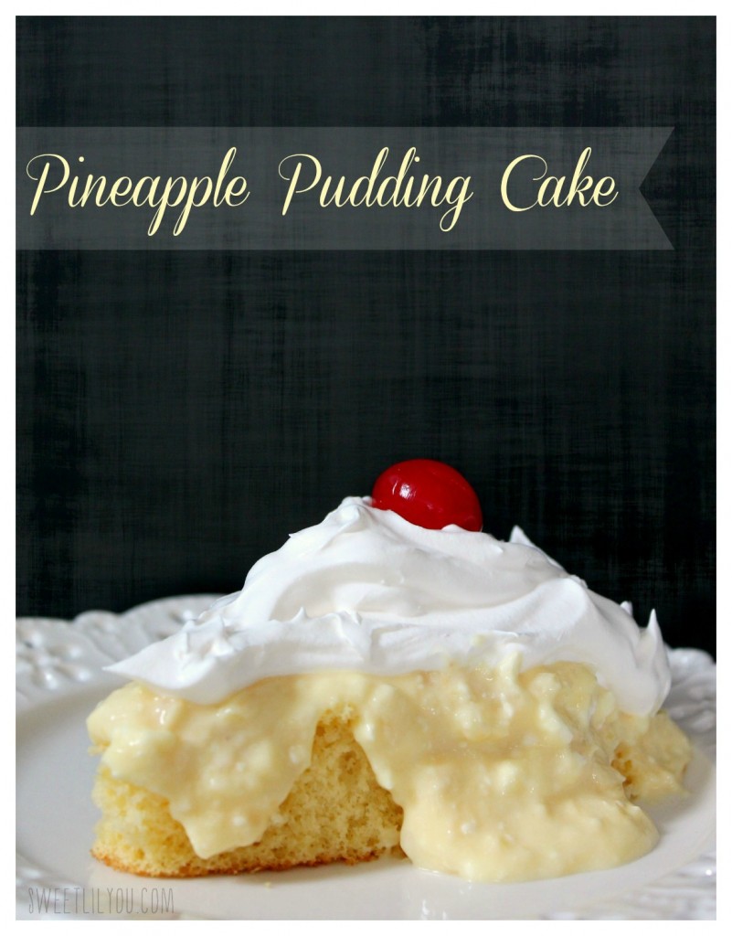 Delicious and simple Pineapple Pudding Cake - Recipe from Sweetlilyou.com