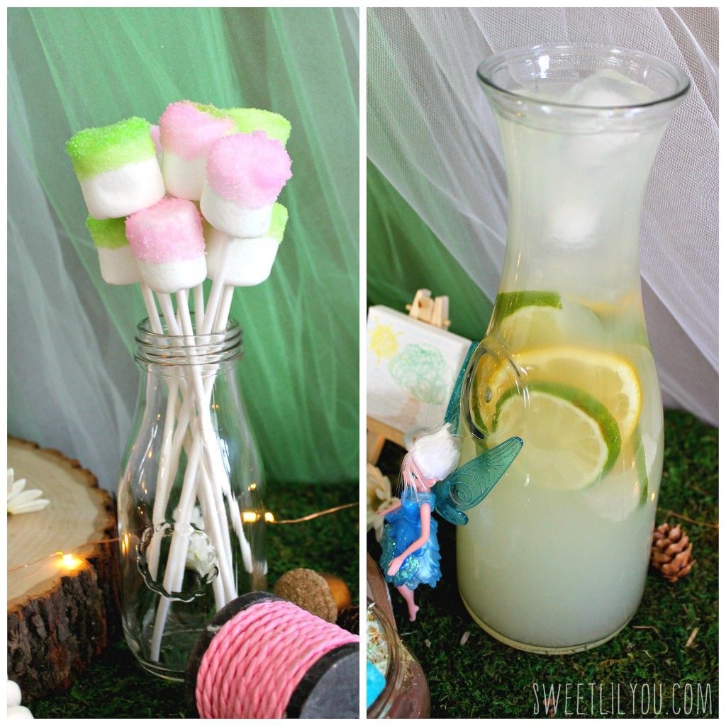 Pixie Pops and Morning Dew! Food for your Tinker Bell Party. From SweetLilYou.com