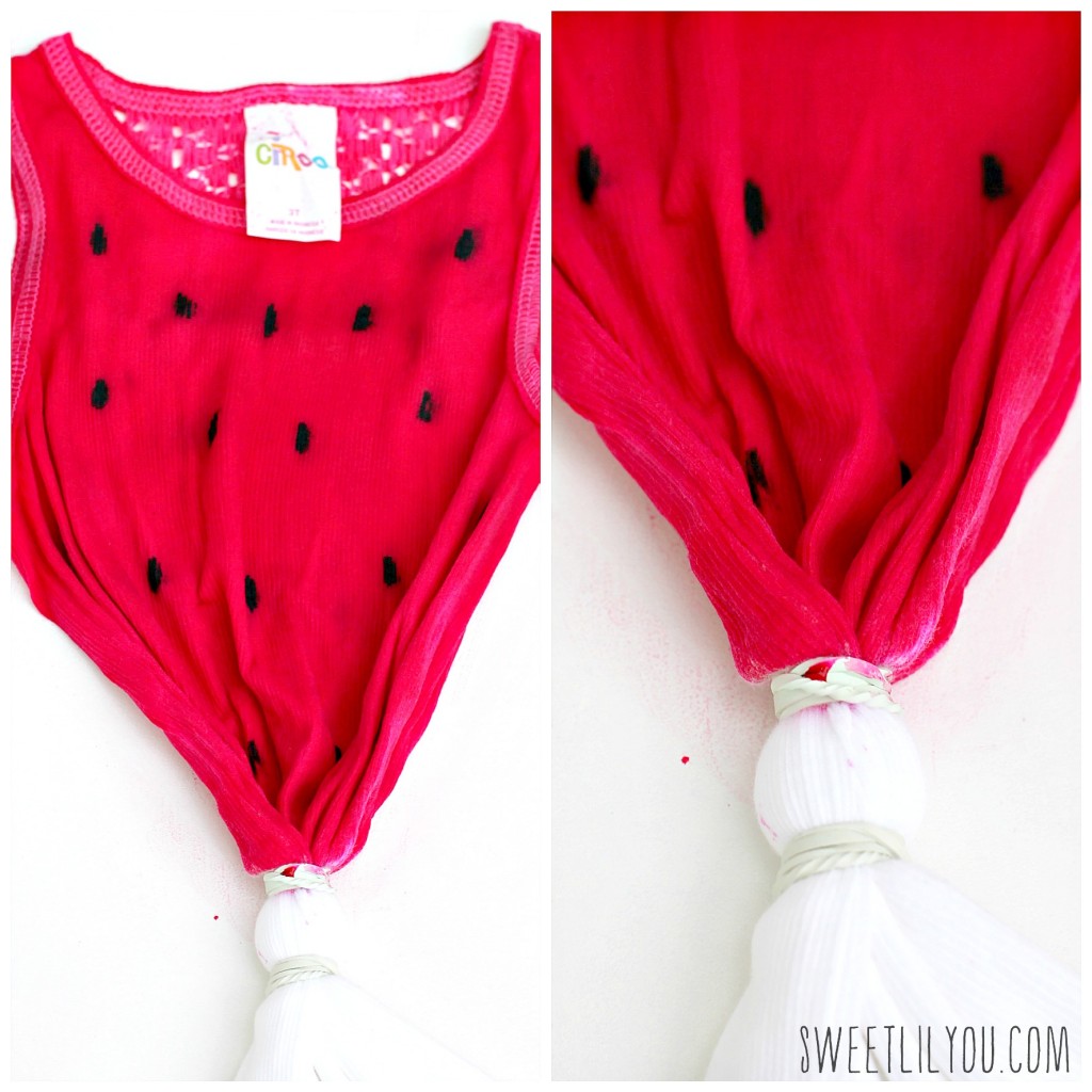 Pink Dye the top of the watermelon shirt