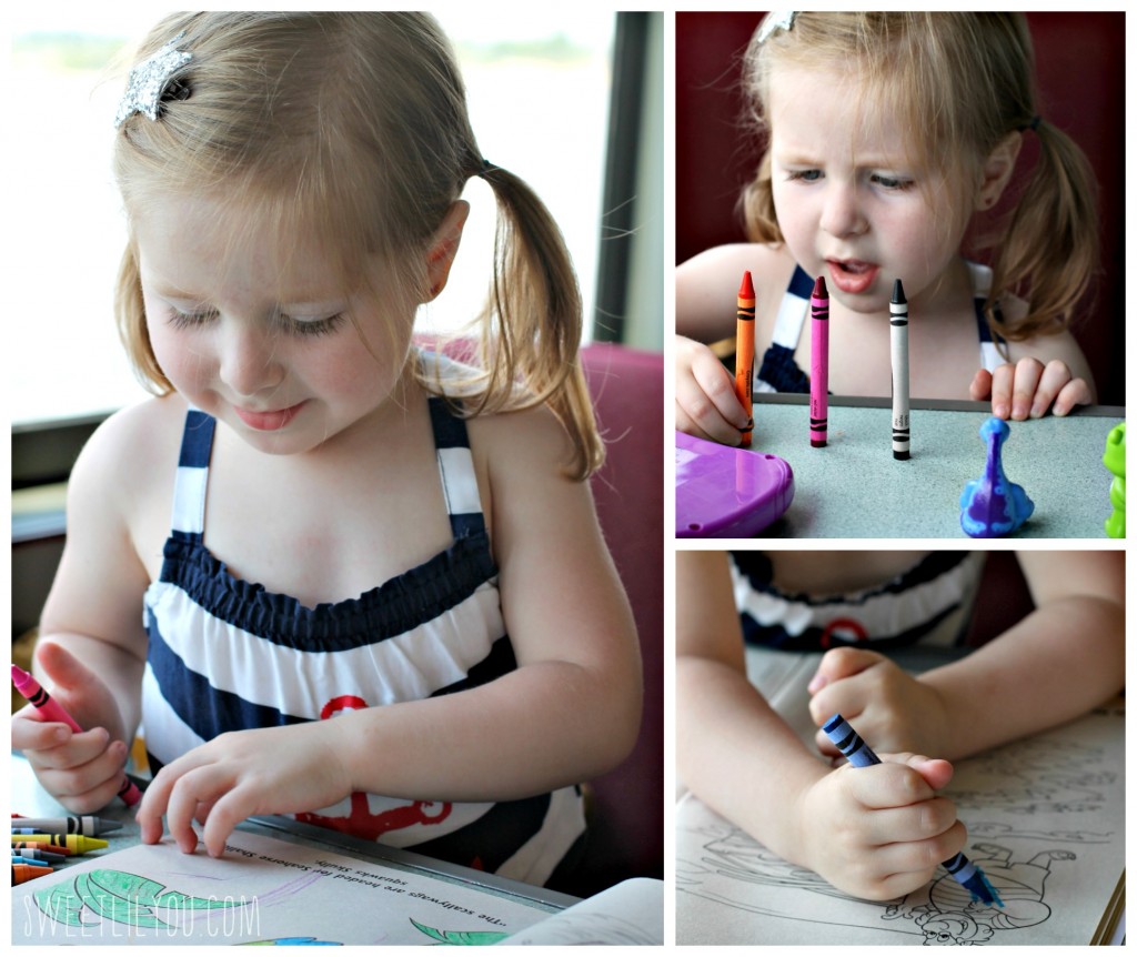 Coloring activities on the boat