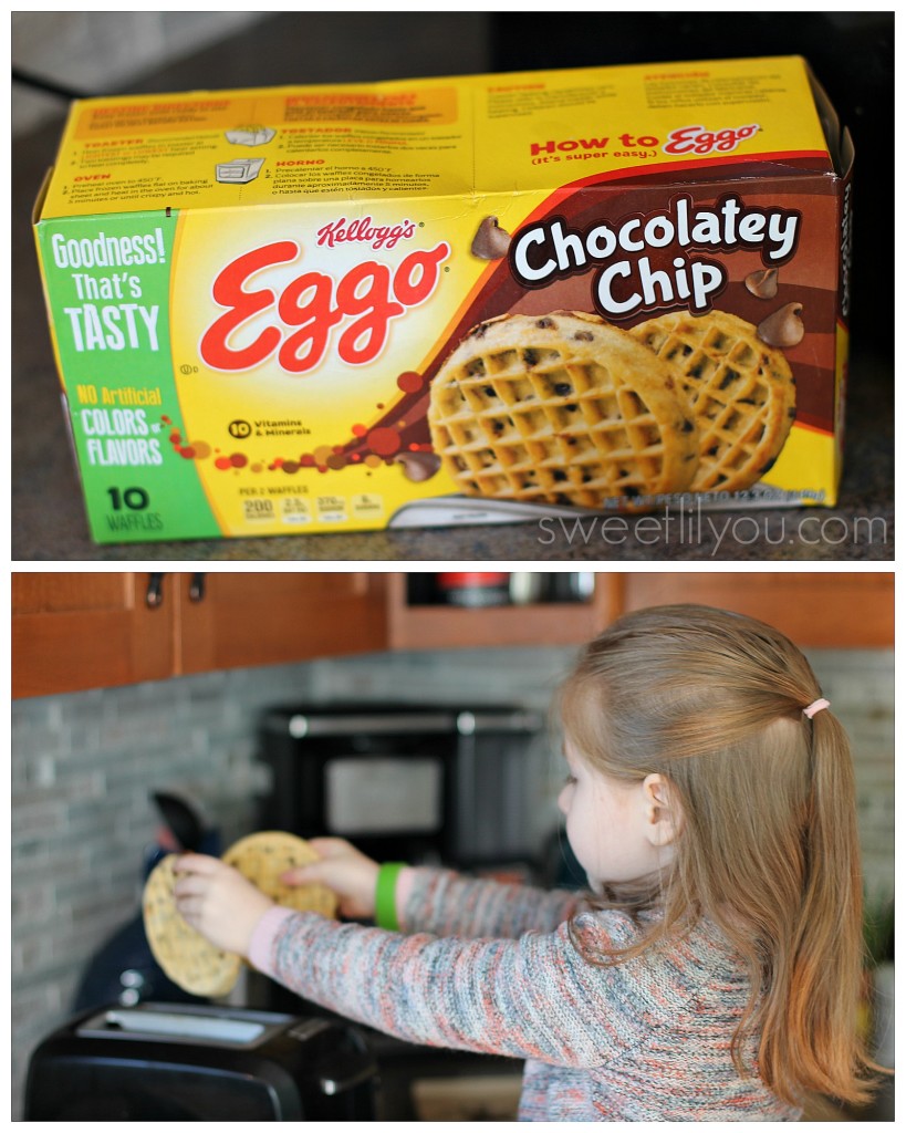 Making eggo waffles