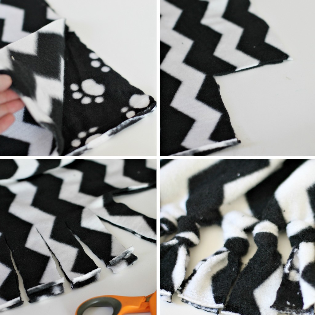 Easy DIY Fleece Blanket Pillow